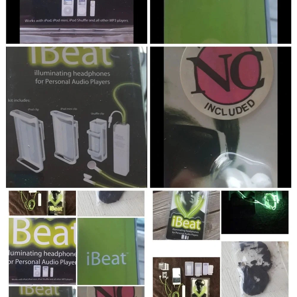 IBEAT Headphones ILLUMINATING Green made in USA NEW iBEAT Illuminatin Headphones